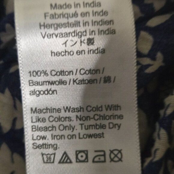 J.Crew Cotton Voile Button Front Beach Dress Blue Strap Floral 2023 Size M - Picture 8 of 9